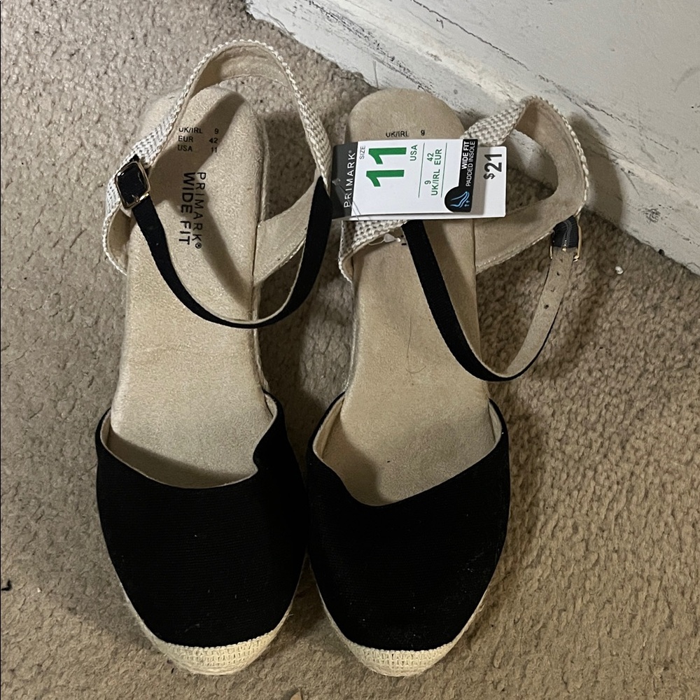 Black Espadrille Sandals sz 11w